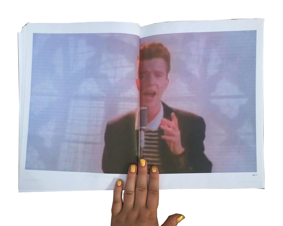 full spread of rickrolling still