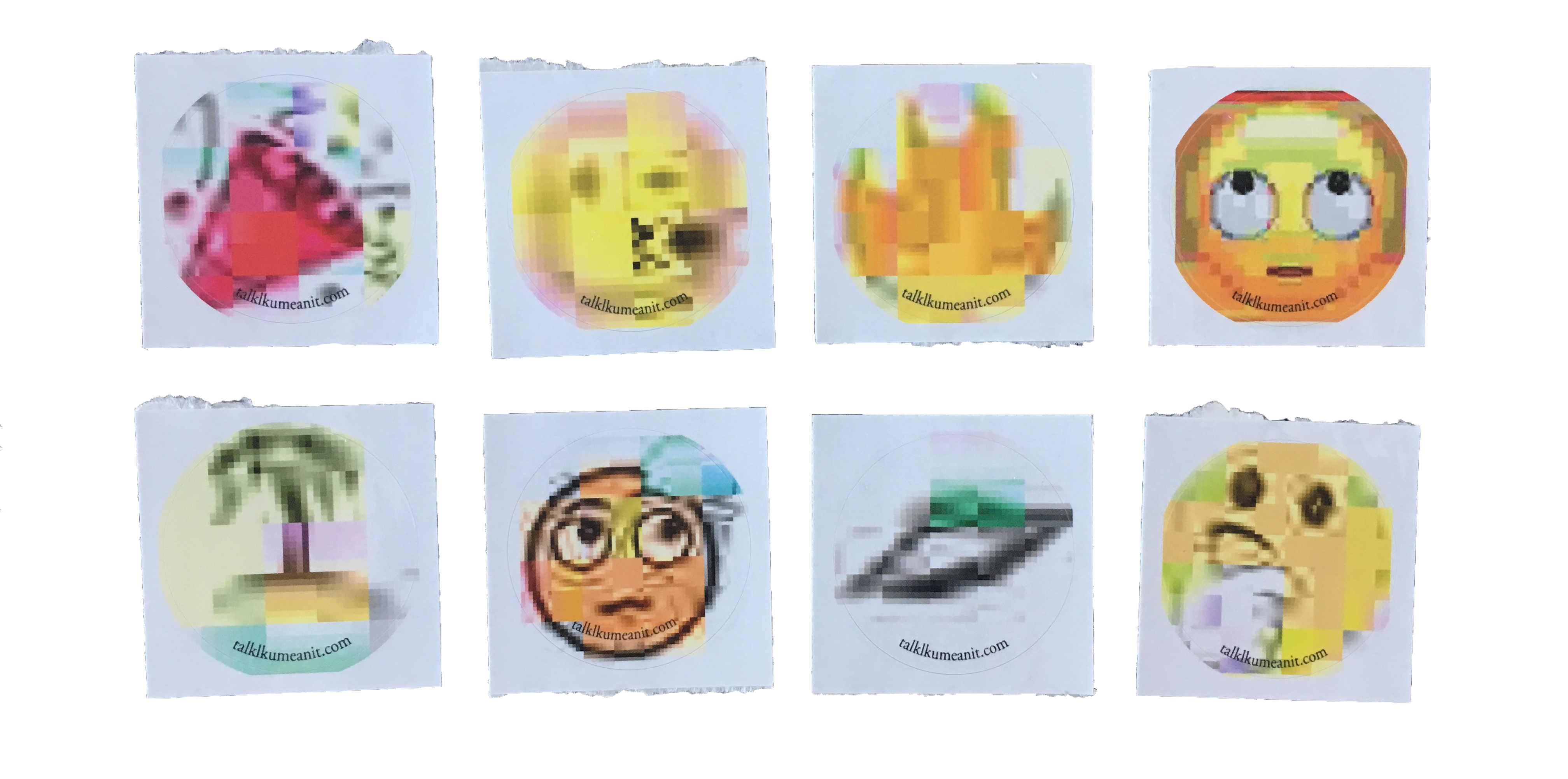 8 jpeg compressed emoji stickers